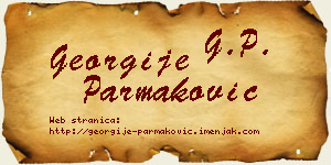Georgije Parmaković vizit kartica